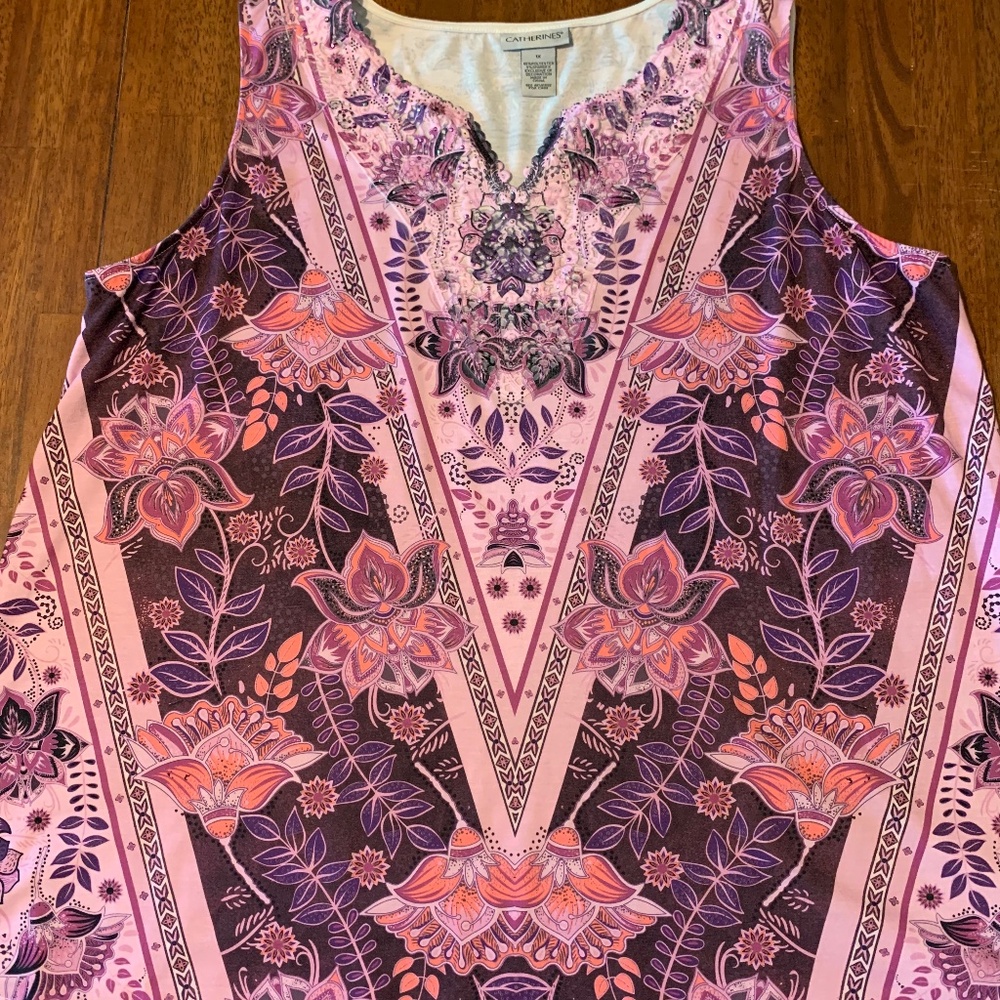 Catherine’s Paisley Tank Top Size 1X
